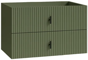 Muebles Raya onderkast ribbelfront 100cm met 2 softclose lades legergroen