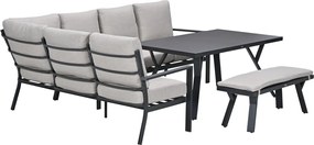 Garden Impressions Senja lounge dining set 4-delig links - sandstone