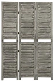 vidaXL Kamerscherm met 3 panelen 106,5x166 cm massief hout grijs