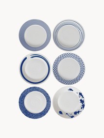 Soepbord Pacific blauw van porselein, set van 6