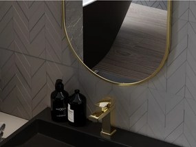 Mexen Loft ovale badkamer spiegel 70 x 50 cm, gouden frame - 9851-070-050-000-50