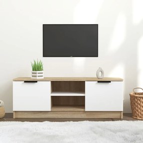 vidaXL Tv-meubel 102x35x36,5 cm bewerkt hout wit sonoma eikenkleurig