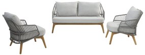 4 Seasons Outdoor Ancora loungeset teak Silver grey SALE Loungeset   houtkleur weerbestendig