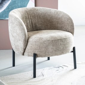 By-Boo Oasis Taupe Fauteuil Met Ronde Rugleuning