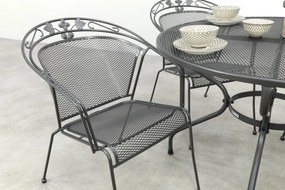 Royal Garden Elegance ronde stapelbare tuinset strekmetaal Ø105 cm.