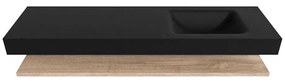 Zaro Alan badmeubel 170cm met planchet washed oak en vrijhangende wastafel cloud rechts zonder kraangat urban
