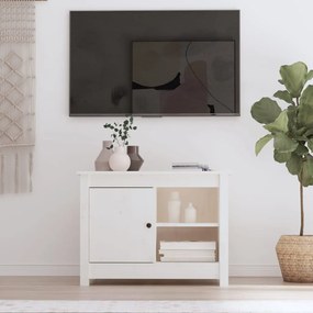 vidaXL Tv-meubel 70x36,5x52 cm massief grenenhout wit