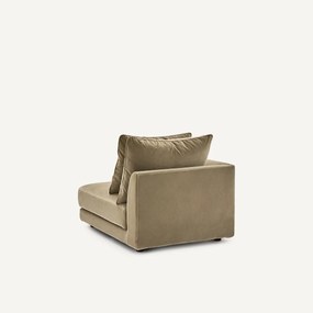 Halve bank links, modulair, van fluweel, TIBERIO