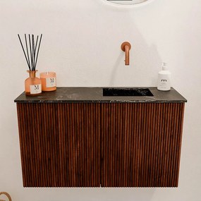 Mondiaz Joya DLux 70cm toiletmeubel ruby met wastafel faye rechts zonder kraangat lava