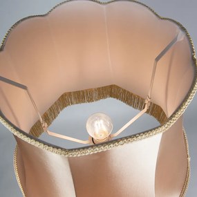 Retro vloerlamp messing met Granny kap goud 45 cm - Kaso Retro E27 rond Binnenverlichting Steen / Beton Lamp
