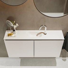 Mondiaz Ture 100cm toiletmeubel linen met wastafel talc midden 1 kraangat
