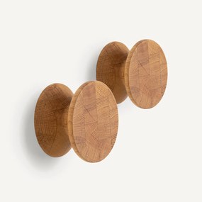 Set van 2 kapstokken in massief eik ø 10 cm, Arame