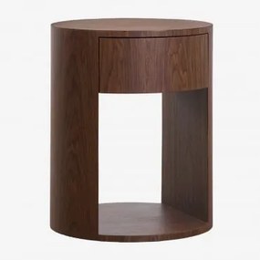 Set Van 2 Nachtkastjes Ø40 Cm In Mdf Adrido Marrón Nogal Oscuro - Sklum