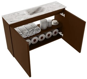 Mondiaz Ture DLux toiletmeubel 80cm rust met wastafel glace midden zonder kraangat