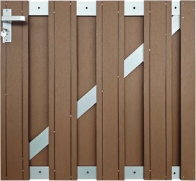 Tuinhek poort composiet Stijl bruin met alu frame incl. hang- en sluitwerk (100 x 93,5 cm)
