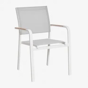 Pak Van 4 Archer Stapelbare Aluminium Tuinstoelen Gardenia Wit - Sklum