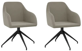 vidaXL Eetkamerstoelen 2 st fluweel lichtgrijs