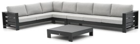 Hoek loungeset Bellagio  | 7 personen | Loungeset Grijs | Hoekbank Aluminium | 420x265cm | Kees Smit Tuinmeubelen