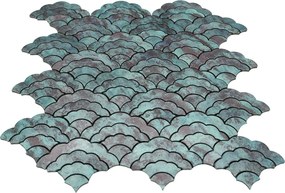 Zelfklevende Mozaïektegels Metaal | Waaier Patina Koper | 26,8×28,1 cm | Keuken, Bad &amp; WC