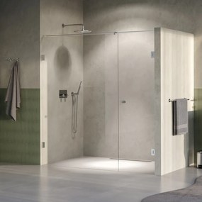 Brauer Void Carving profielloze nisdeur 190cm met draaideur 70cm aan muur RVS geborsteld PVD