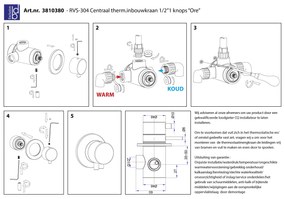 Best Design Ore 1/2" thermostatische inbouwkraan RVS