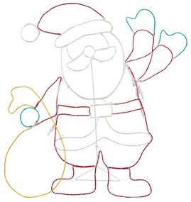 Kerst vloerlamp kerstman 117cm incl. LED met timer IP44 - Pax