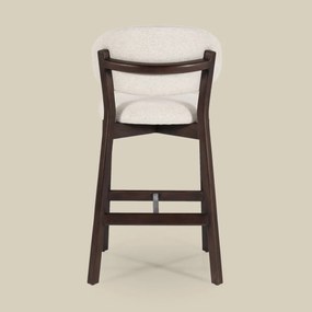 Luxe Barstoel Walnoot En Beige Stof