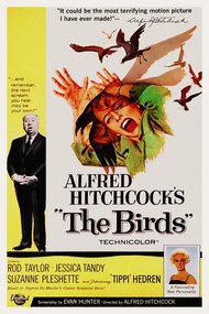 Kunstreproductie The Birds / Alfred Hitchcock / Tippi Hedren (Retro Movie), (26.7 x 40 cm)