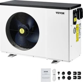 VEVOR elektrische zwembadwarmtepomp, verwarmingsvermogen 2,51-11,38 kW, energiebesparende zwembadverwarmers met variabele frequentie voor bovengrondse zwembaden van 25-50 m³, verwarming en koeling van zwembadwaterverwarmers AC 220-240 V 50 Hz