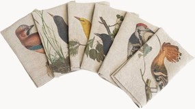 Linnen servetten Woodland Birds, 6-delig