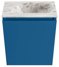 Mondiaz Ture DLux toiletmeubel 40cm jeans met wastafel glace rechts met kraangat