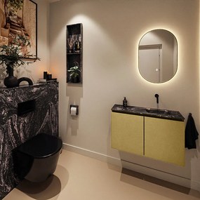 Mondiaz Ture DLux toiletmeubel 80cm oro met wastafel lava rechts zonder kraangat