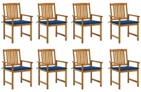 vidaXL Tuinstoelen 8 st met kussens massief acaciahout