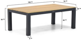 Santika Shadow lounge tafel 120x70 cm