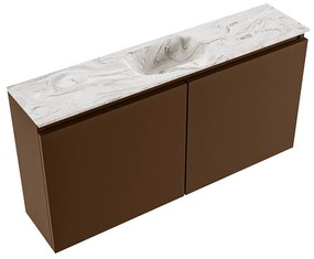 Mondiaz Ture DLux toiletmeubel 100cm rust met wastafel glace midden zonder kraangat