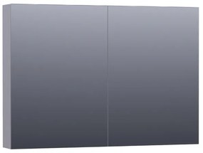 Saniclass Plain Spiegelkast - 100x70x15cm - 2 links/rechtsdraaiende spiegeldeuren - MDF - mat grijs SK-PL100MG