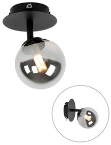 Landelijke spot zwart verstelbaar met smoke glas - Athens
