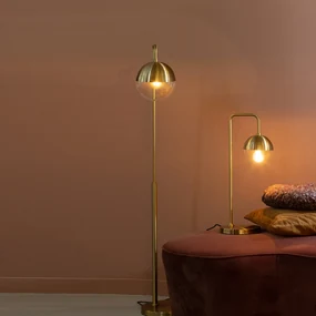 BePureHome Globular Messing Vloerlamp Met Glas