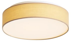Smart plafondlamp beige 35cm incl. LED en afstandsbediening - Flat drum