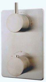 Mueller Ufo RVS thermostatische regendouche 30cm met plafondarm en handdouche op glijstang