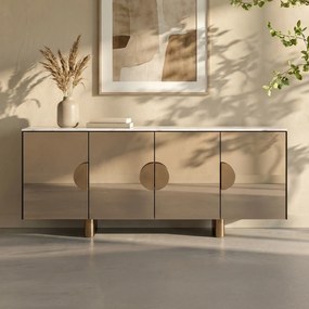 Design Dressoir Spiegel En Marmer - 160x45x80cm.