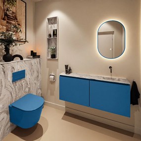 Mondiaz Ture DLux toiletmeubel 120cm jeans met wastafel glace rechts zonder kraangat