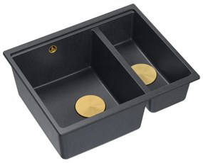 granieten spoelbak Logan 150 Black Metallic