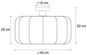 Stoffen Japandi plafondlamp wit 40cm - MadleineJapandi E27 Scandinavisch rond Binnenverlichting Lamp