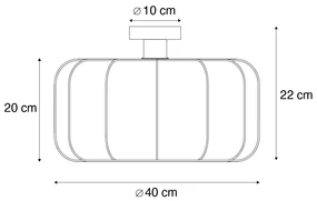 Stoffen Japandi plafondlamp wit 40cm - MadleineJapandi E27 Scandinavisch rond Binnenverlichting Lamp