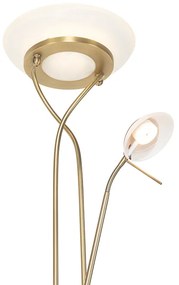 Vloerlamp brons incl. LED en dimmer met leeslamp - Empoli