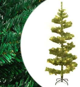 vidaXL Spiraalkerstboom met standaard en LED's 180 cm PVC groen