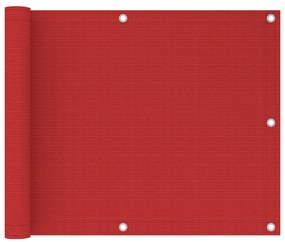 vidaXL Balkonscherm 75x300 cm HDPE rood