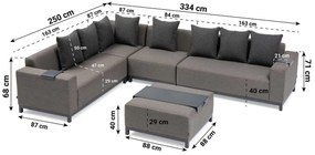 Hoek loungeset 6 personen Outdoor textiel Grijs  De Laan Projects