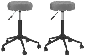 vidaXL Eetkamerstoelen 2 st draaibaar fluweel donkergrijs